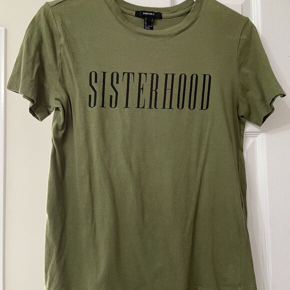 FOREVER 21 Army Green T-shirt - Size Small - Picture 1 of 3